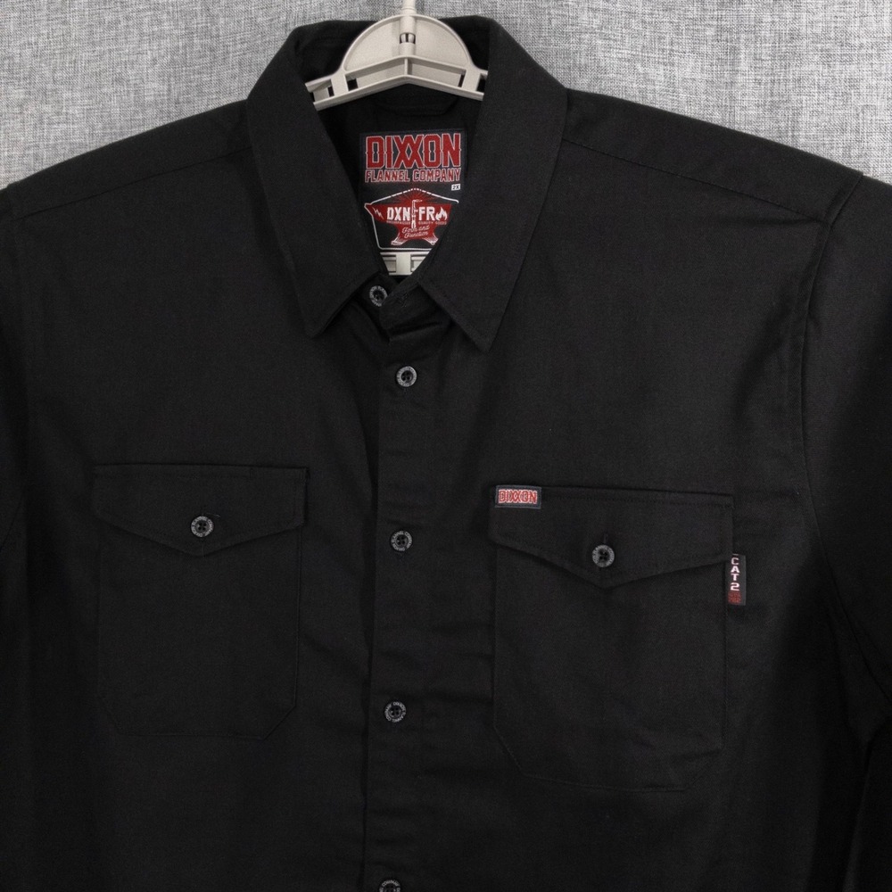 Dixxon Men's 2X DXN-FR Flame Resistant Work Shirt Black CAT 2